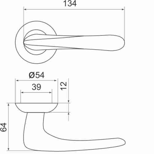 Комплект на 2 двери - Ручка Armadillo (Армадилло) раздельная R.LD54.Pava (Pava LD42) AB/GP-7 бронза/золото
